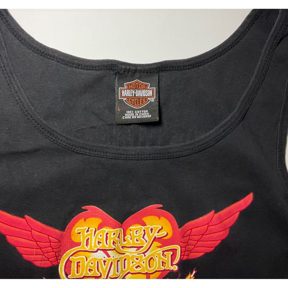 Harley Davidson Tank Top Womens Black Jamaica Large - Picture 3 of 5